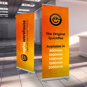 Roll Up & Pull Up Banner Stands - Reskins - Single Sided - 1000mm Wide - Quickfire Superlite (Budget)